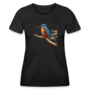 Eisvogel Und Kingfisher Design Für Vogelfreunde - Frauen Funktions-T-Shirt - Schwarz - Vorne - AI Model Female 172 light (172cm)