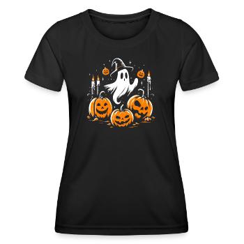 Fantôme d’Halloween - T-shirt sport Femme - noir - Devant - AI Model Female 172 light (172cm)