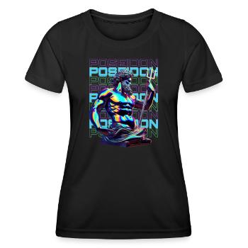 Neon Poseidon Trident - Women's Functional T-Shirt - black - Front - AI Model Female 172 light (172cm)