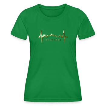Budapest Skyline Herzschlag Ungarn Herz Budapester - Frauen Funktions-T-Shirt - Kelly Green - Vorne - AI Model Female 172 dark (172cm)