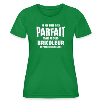bricoleur, bricolage, bricoler - T-shirt sport Femme - vert - Devant - AI Model Female 172 dark (172cm)