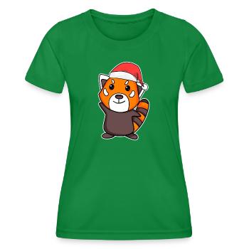 Western Little Panda Christmas - Women's Functional T-Shirt - kelly green - Front - AI Model Female 172 dark (172cm)