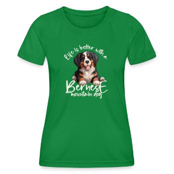 Bouvier bernois - T-shirt sport Femme - vert - Devant - AI Model Female 172 dark (172cm)