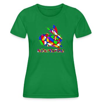 Nürnberg - Hase - Pop Art - Frauen Funktions-T-Shirt - Kelly Green - Vorne - AI Model Female 172 dark (172cm)