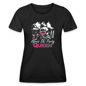 Skifahrerin Apres Ski Skihase Party Pistensau - Frauen Funktions-T-Shirt - Schwarz - Vorne - AI Model Female 172 light (172cm)