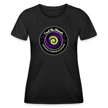 Elemente Spiral-Einheit - Frauen Funktions-T-Shirt - Schwarz - Vorne - AI Model Female 172 light (172cm)