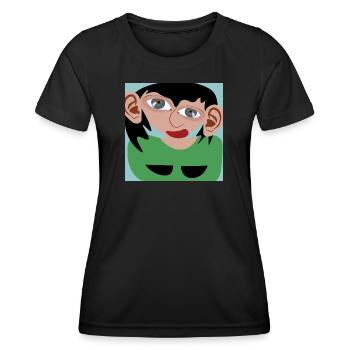 Dunkelhaarige Frau - Frauen Funktions-T-Shirt - Schwarz - Vorne - AI Model Female 172 light (172cm)