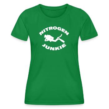 NITROGEN JUNKIE - Frauen Funktions-T-Shirt - Kelly Green - Vorne - AI Model Female 172 dark (172cm)