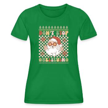 Hässlicher Weihnachtspullover - Frauen Funktions-T-Shirt - Kelly Green - Vorne - AI Model Female 172 dark (172cm)