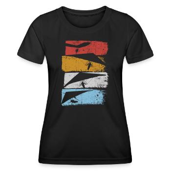 Strata Silhouette Climbers - Frauen Funktions-T-Shirt - Schwarz - Vorne - AI Model Female 172 light (172cm)