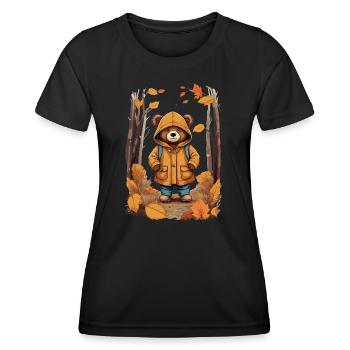 Süßer Bär im Wald - Frauen Funktions-T-Shirt - Schwarz - Vorne - AI Model Female 172 light (172cm)