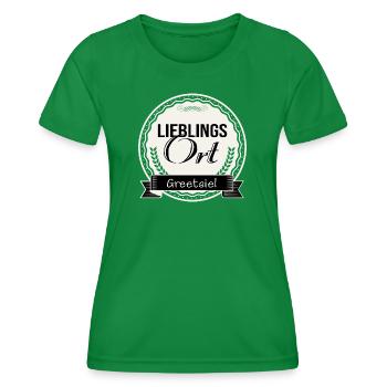 Lieblingsort Greetsiel - Frauen Funktions-T-Shirt - Kelly Green - Vorne - AI Model Female 172 dark (172cm)