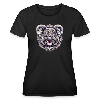 Koala mit Mandalas dekoriert - Frauen Funktions-T-Shirt - Schwarz - Vorne - AI Model Female 172 light (172cm)