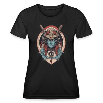 Dieu samouraï - T-shirt sport Femme - noir - Devant - AI Model Female 172 light (172cm)