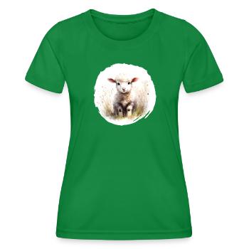 Lamm Aquarell - Frauen Funktions-T-Shirt - Kelly Green - Vorne - AI Model Female 172 dark (172cm)