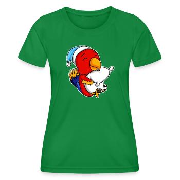 Perroquet avec oreiller et bonnet somnolent - T-shirt sport Femme - vert - Devant - AI Model Female 172 dark (172cm)