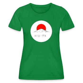 Mount Fuji on the Rising Sun - Women's Functional T-Shirt - kelly green - Front - AI Model Female 172 dark (172cm)