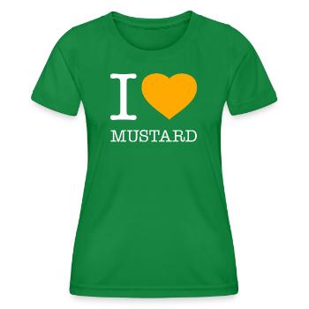J’AIME LA MOUTARDE Senf - T-shirt sport Femme - vert - Devant - AI Model Female 172 dark (172cm)