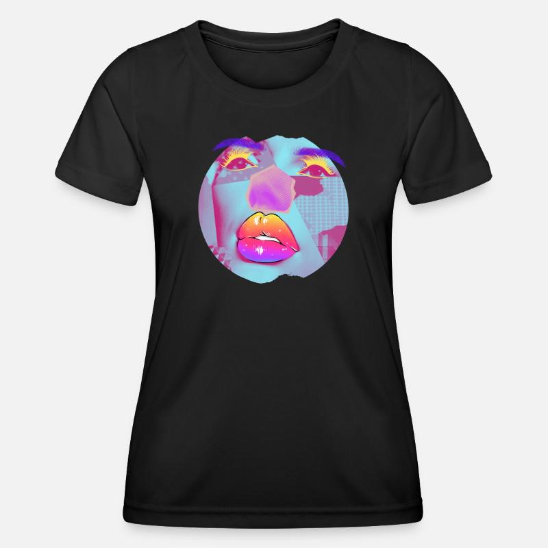 Pop Art bright collage - Women's Functional T-Shirt - black