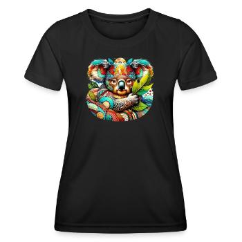 Kunstvoller Koala - Frauen Funktions-T-Shirt - Schwarz - Vorne - AI Model Female 172 light (172cm)