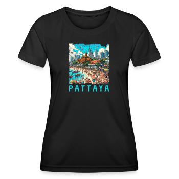 Pattaya Thailand Strand Design - Frauen Funktions-T-Shirt - Schwarz - Vorne - AI Model Female 172 light (172cm)