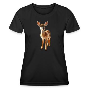 Reh Rehkitz Kostüm Rehbock Rehe Süßes Reh Kitz - Frauen Funktions-T-Shirt - Schwarz - Vorne - AI Model Female 172 light (172cm)