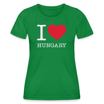 I LOVE HUNGARY Ungarn - Frauen Funktions-T-Shirt - Kelly Green - Vorne - AI Model Female 172 dark (172cm)