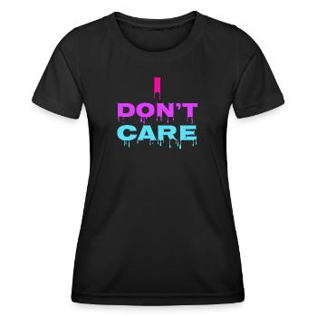 Je m’en fous Déclaration, froid, indifférent - T-shirt sport Femme - noir - Devant - AI Model Female 172 light (172cm)