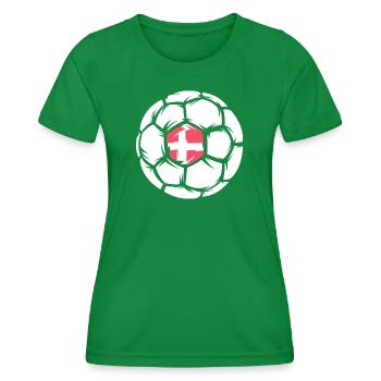 Team Handball Denmark EC Ball Handball Logo - Women's Functional T-Shirt - kelly green - Front - AI Model Female 172 dark (172cm)