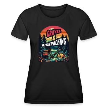 Gravel & Bikepacking Adventure Sunset - Women's Functional T-Shirt - black - Front - AI Model Female 172 light (172cm)
