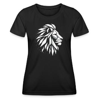 Löwenkopf Polygonkunst - Frauen Funktions-T-Shirt - Schwarz - Vorne - AI Model Female 172 light (172cm)
