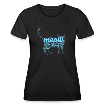 Worte von Daddy Kitty - Frauen Funktions-T-Shirt - Schwarz - Vorne - AI Model Female 172 light (172cm)
