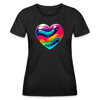 Colorful Heart - Women's Functional T-Shirt - black - Front - AI Model Female 172 light (172cm)
