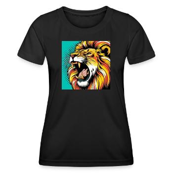 Lion Pop Art - Women's Functional T-Shirt - black - Front - AI Model Female 172 light (172cm)