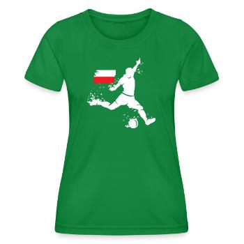 Fußball Spieler Explosion Polen EM 2024 WM Symbol - Frauen Funktions-T-Shirt - Kelly Green - Vorne - AI Model Female 172 dark (172cm)