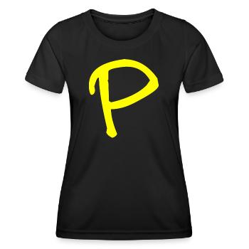 Buchstabe P - Frauen Funktions-T-Shirt - Schwarz - Vorne - AI Model Female 172 light (172cm)