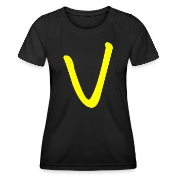 Buchstabe V - Frauen Funktions-T-Shirt - Schwarz - Vorne - AI Model Female 172 light (172cm)