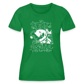 Rebell Tier Graffiti Design - Frauen Funktions-T-Shirt - Kelly Green - Vorne - AI Model Female 172 dark (172cm)