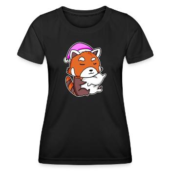 Petit panda de l’Ouest - T-shirt sport Femme - noir - Devant - AI Model Female 172 light (172cm)