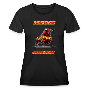 C'est mon fier drapeau, l'Espagne - T-shirt sport Femme - noir - Devant - AI Model Female 172 light (172cm)