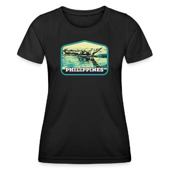 Authentic Fishing in the Philippines - Women's Functional T-Shirt - black - Front - AI Model Female 172 light (172cm)