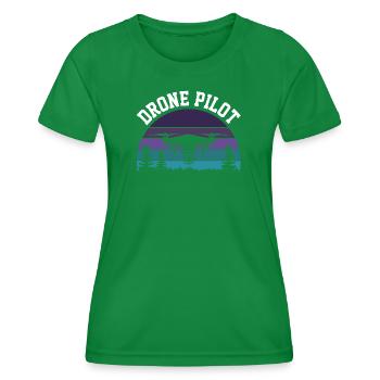 Drone Pilot - Women's Functional T-Shirt - kelly green - Front - AI Model Female 172 dark (172cm)