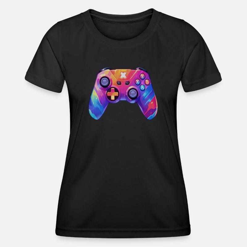 Pixel art video game controller - Women's Functional T-Shirt - black