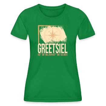Greetsiel Koordinaten - Frauen Funktions-T-Shirt - Kelly Green - Vorne - AI Model Female 172 dark (172cm)