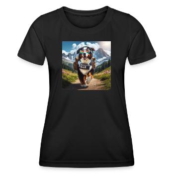Bouvier bernois - T-shirt sport Femme - noir - Devant - AI Model Female 172 light (172cm)