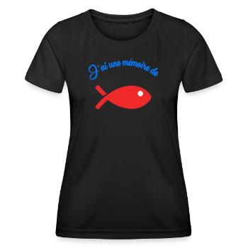 FISH. MEMORY - Women's Functional T-Shirt - black - Front - AI Model Female 172 light (172cm)