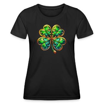 Four-leaf clover - Women's Functional T-Shirt - black - Front - AI Model Female 172 light (172cm)