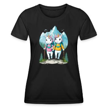 Wanderer Einhörner - Frauen Funktions-T-Shirt - Schwarz - Vorne - AI Model Female 172 light (172cm)