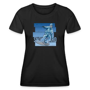 Snowboard - Frauen Funktions-T-Shirt - Schwarz - Vorne - AI Model Female 172 light (172cm)