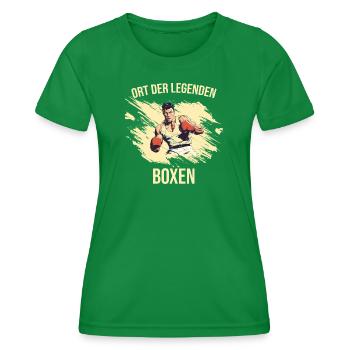 Ort der Legenden - Boxen - Frauen Funktions-T-Shirt - Kelly Green - Vorne - AI Model Female 172 dark (172cm)